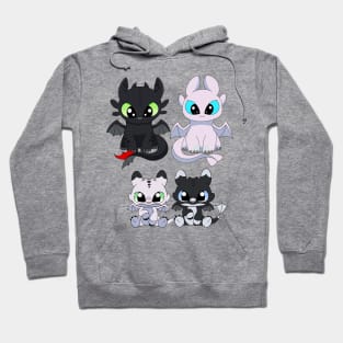 Fury Family dragons Toothless Light fury, night lights, baby dragon Hoodie